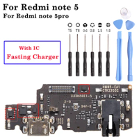 USB Charging Port With ic For Xiaomi Redmi Note 5 Pro Dock Charger Connector Fasting Charger Mother Main Board Flex Repair Parts