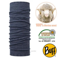【西班牙 BUFF】新款 Merino 美麗諾羊毛超輕量超彈性恆溫保暖魔術頭巾/115399 丹寧藍紋