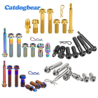 Catdogbear Titanium Bolt Caliper Bleeder Joint Hollow Caliper Pin M8 Torx Head Screw for Brembo Motorcycle Brake Caliper Set