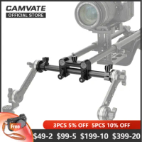 CAMVATE 15mm Dual Railblock Rod Clamp With ARRI Rosette Connecting Mounts For DSLR Camera Shoulder Rig 15mm Rod Support Sysyem