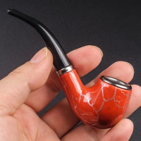 Portable Tobacco Pipe old fashioned Smoke Pipe Resin Bent Pipe Smoking Tool