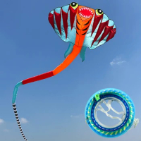 13M 3D Red Ray Soft Kite Comes with 200M Cable Wheel Nylon Material 9 Wind Port Easy To Fly Beach Kite Storage Bag Cometas