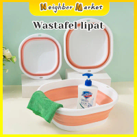 Besar/Sedang/Kecil Baskom Ember Lipat Persegi Silikon Multifungsi Folding Wash Basin