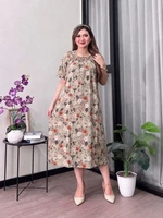 Baju Daster Fuji Motif Bunga Rayon Standar Batik Printing merah
