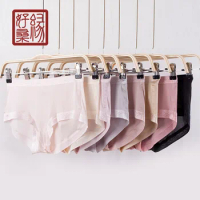 Mulberry silk briefs seamless underwear breathable comfortable silk flat angle hot melt panties lace bag hip female middle w