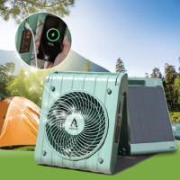 【柏森牌】PS-500太陽能行動電源風扇-DC馬達/5段風速/儲能充電(台灣製造 專利證書 BSMI認證)