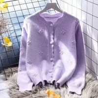 ATASAN RAJUT WANITA ( SW mutiara) Sweater Rajut Wanita Jaket Import Wanita Lengan Panjang Lilac