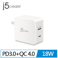 【現折$50 最高回饋3000點】j5create JUP2230 2-Port USB PD3.0+QC4.0智慧型快速充電器