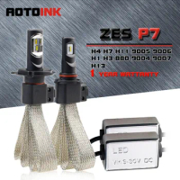 AOTOINK 2Pcs ZES Chips H7 H4 Led H11 H1 H8 H11 Bulb Car Headlights Auto Led Lamp With Fan Led Fog Light 9600LM 60W White 12V