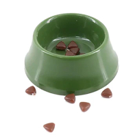 1:12 Food Play Mini Doll House Pet Model Green Dog Food Bowl Meow Food Bowl With Dry Food