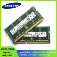 1/2PCS SAMSUNG Laptop Ram DDR3 DDR3L 8GB 4GB 1333Mhz 1600Mhz 1866Mhz SODIMM PC3-10600 12800 14900 Notebook 1.35V PC3 RAM Memoria