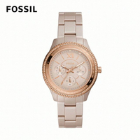 送禮首選★【FOSSIL】Stella 晶鑽錶圈三眼女錶 焦糖色陶瓷錶帶 38MM CE1112【美國時尚品牌】  附提袋【全館滿額折價★跨店APP下單最高20%點數回饋】