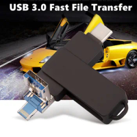 TYPE C USB Flash Drive OTG 4 IN 1 USB Stick 3.0 128GB Pen Drive 64GB 256GB 512GB Pendrive for iphone 15 14 13 12 11 xMemory Disk