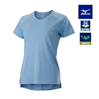 女瑜珈短袖T恤 K2TAB20221（淺藍）【美津濃MIZUNO】