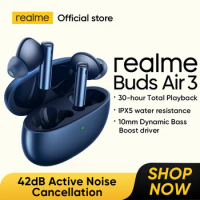 realme Buds Air 3 Wireless Earphone 42dB Active Noice Cancelling IPX5 Water Resistant Game Music Sports Bluetooth Headphones
