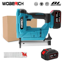 Cordless F30 Nail Gun Electric Furniture Carpentry Tacker Stapler +1 Set Nails Woodworking Staple Gun For Makita 18V Battery