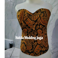 Kamisol Batik Semenromo Motif Bustier Longtorso Atasan Panjang - Rompi, Katun, Bra, Hitam