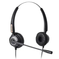 Extra 2 Ear Pads + Binaural office phone Headset RJ9 plug for Avaya 1600 9600 series,Grandsteam, Yealink T19 T20 T21 T22 etc