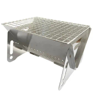 Card Oven Portable Barbecue Grill Mini Fire Table Outdoor Camping Barbecue BBQ Stainless Steel Firewood Rack Stove Camping