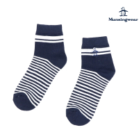 【Munsingwear】企鵝牌 女款深藍色LOGO細線條低筒襪 MLRL0202