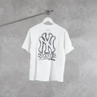 Kaos MLB NY YANKEES SPRAY OUTLINE GREY WHITE TSHIRT 100% ORIGINAL Size S