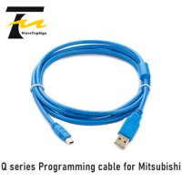 wavetopsign PLC Programming cable Data Download Cable USB-Q06UDEH Q03CDE Mini Port for Mitsubishi Q series