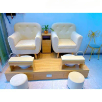 Combo Sofa  Nail Thuyền Đơn – Nhung Mịn Cao Cấp, Phù Hợp Decor Tiệm Nail Spa