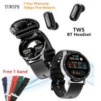 Smart Watch with TWS Bluetooth Headset 1.32" Screen 13mm Ultra-thin Play MP3 Music Dial Call Sport Smartwatch Clock for Men X7
