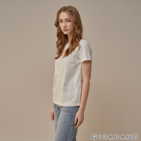 GIORDANO 女裝SORONA涼感素色T恤 - 16 皎白