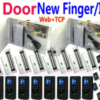 8 Door 2019 New Fingerprint+ID Card PSU Power kit+Access Controller pcb board Web IP Interface IP Control+Magnetic lock+Software