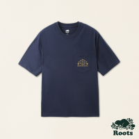 Roots 男裝- TRUE NATURE OF SPORT口袋短袖T恤-海軍藍