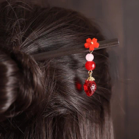 Vintage Chinese Style Hanfu Hair Stick Women woodenGlaze Hair Fork Hair Chopsticks Hairpin Woman Jewelry Hair Clip Accessories