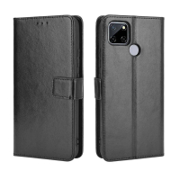 Ốp Da PU, Thiết Kế Sang Trọng, Dành Cho Realme C25, Ốp Lưng Dạng Ví Da PU Lật, Ốp Điện Thoại Realme 