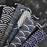 Japanese Style Japanese Tableware Portable Cotton and Linen Bag Chopsticks Spoon Knife and Fork Stra