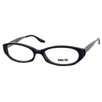 【ANNA SUI 安娜蘇】時尚質感金屬架造型平光眼鏡(藍 AS08802)