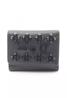 CHRISTIAN LOUBOUTIN Pre-Loved CHRISTIAN LOUBOUTIN Lupin the Sky Studs trifold wallet leather black