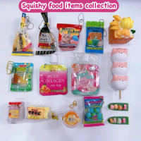 Mini Squishy Food Mochi Toy Squeeze Food Capsule Toy Snack Toy Cotton Candy Soft Bread Stress Relax Relieve Accessories