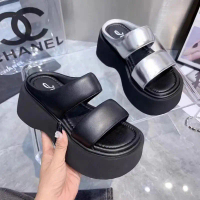 Selipar Chunky, Gaya Musim Panas, Selipar, Kasut Tumit Baji Wanita, Platform Tinggi, Selipar Pantai,