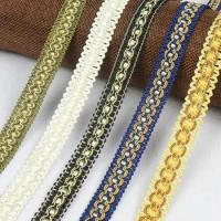 10Yards 1.8cm Gold Ethnic Lace Trim DIY Centipede Braided Ribbon Fabric For Home Garment Curtain Handmade Sewing Accessories