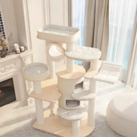 Cat Crawler, Cat Nest, Tree Integrated Super Large Solid Wood Multi-storey Castle Wooden Villa 220216