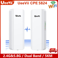 UeeVii CPE5824 Dual Band Wireless Bridge 5.8G&amp;2.4G P65 Waterproof Outdoor Wifi Router 5KM Range Extender Wifi Repeater Amplif