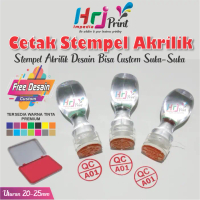 Cetak Stempel Akrilik Ukuran Kecil QC Passed | Cetak Stempel Akrilik Desain Bisa Custom Suka-Suka