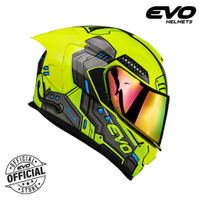 EVO GT-PRO Cyberpunk Dual Visor Full Face Helmet with Free Clear