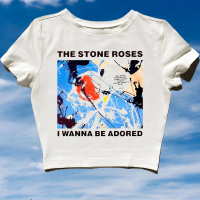 CROP TOP THE STONE ROSES | CROP TEE Y2K WHITE VINTAGE | T-SHIRT BAND METAL MUSIK ROCK | KAOS BAJU OV