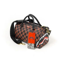 Tas SPRAYGROUND THE HIDEOUT CHECKER BROWN MINI DUFFLE BAG 100% ORIGINAL 33X19X12CM