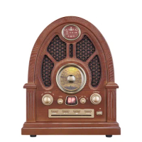 Nostalgic retro wood FM Analog Tuning Radio, CD Player with USB playback/Blue-tooth Connectivity Music Combo speaker