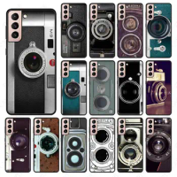 Black silver vintage camera Design cover For samsung galaxy S24 ULTRA S23PLUS S21 S20fe S20ULTRA S21Fe S22PLUS S23ULTRA cases