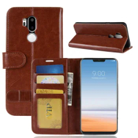 LG7 Case for LG G7 ThinQ G710 Cases Wallet Card Stent Book Style Flip Leather Covers Protect Cover black for LG G7