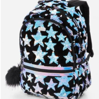 Tas Justice Original Sequin Star Velvet Backpack