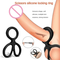 Cock Ring Silicone Penis Lock Rings Male Reusable Delay Ejaculation Ring Scrotum Bondage Goods Couple Cock Erection Erotic Toys